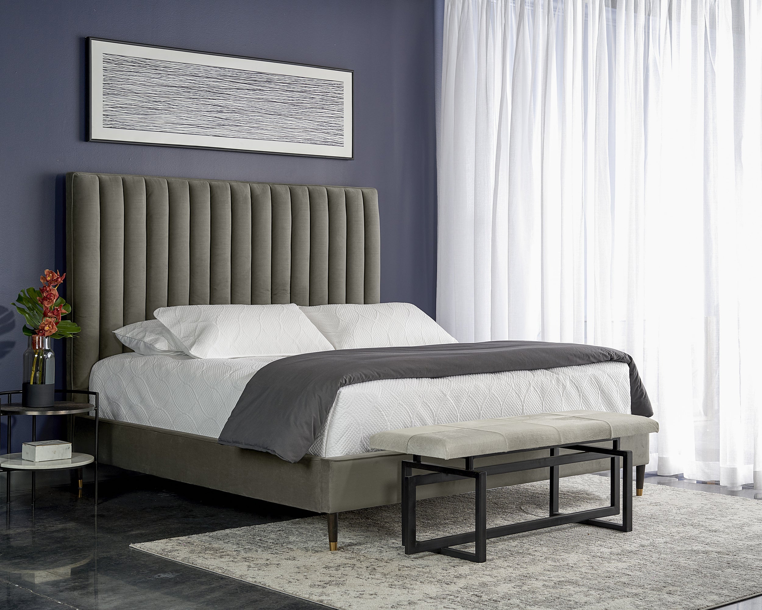 Yosi Bed - King  Antonio Charcoal