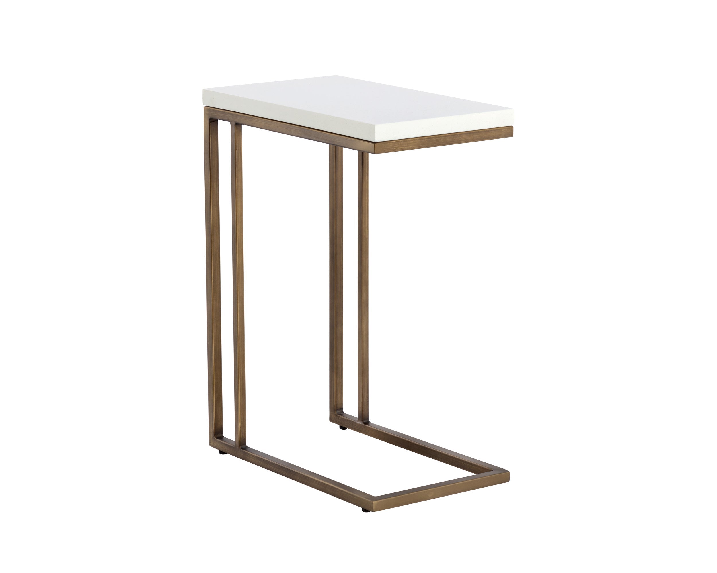 Sawyer End Table - Antique Brass  White