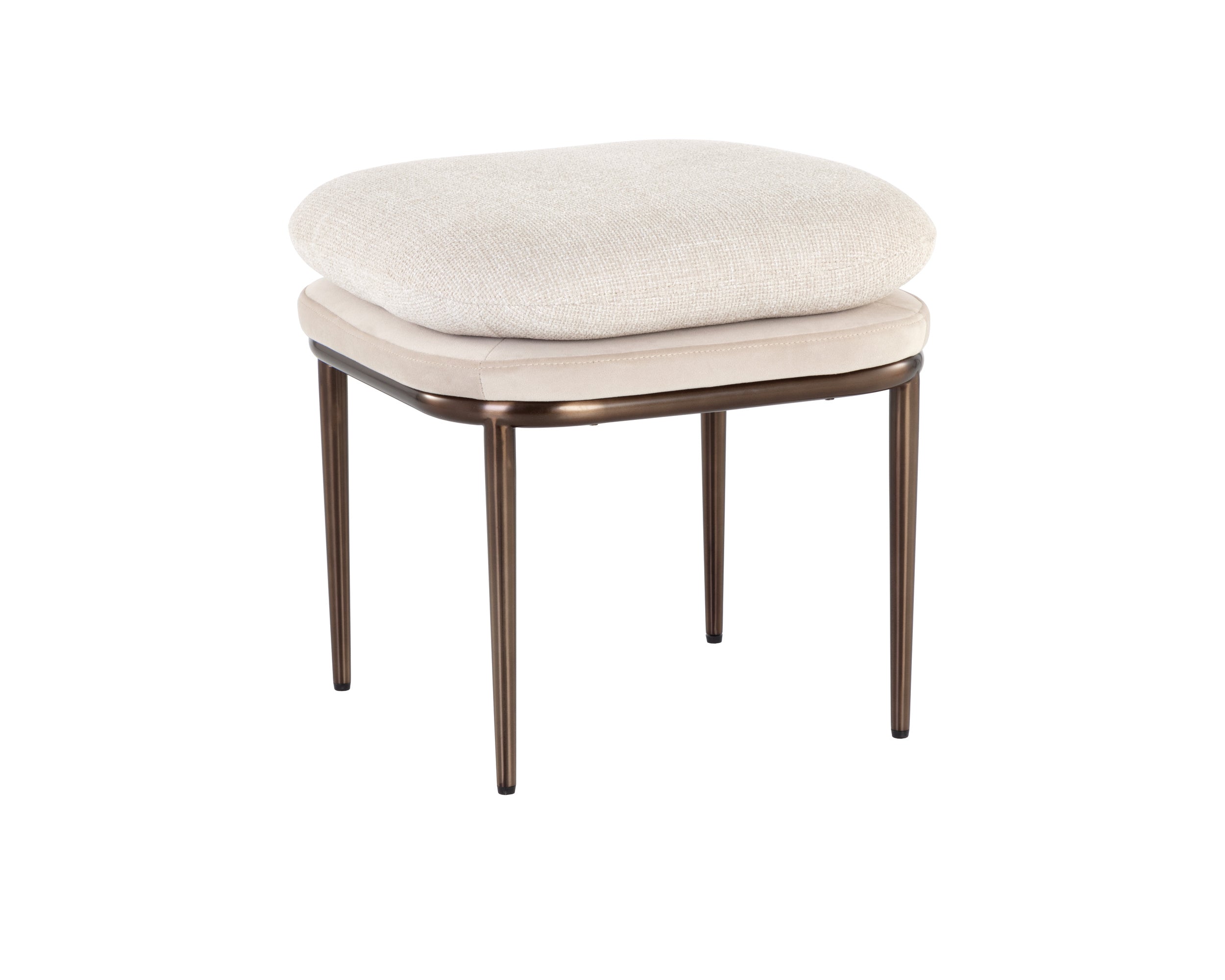 Koffi Stool - Dark Bronze  Chacha Cream / Meg Taupe