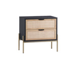 Avida Nightstand - Gold  Black/Natural