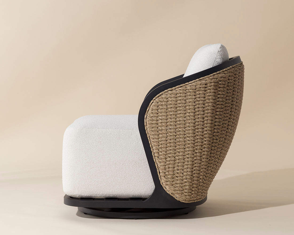 Bora Swivel Lounge Chair - Louis Cream