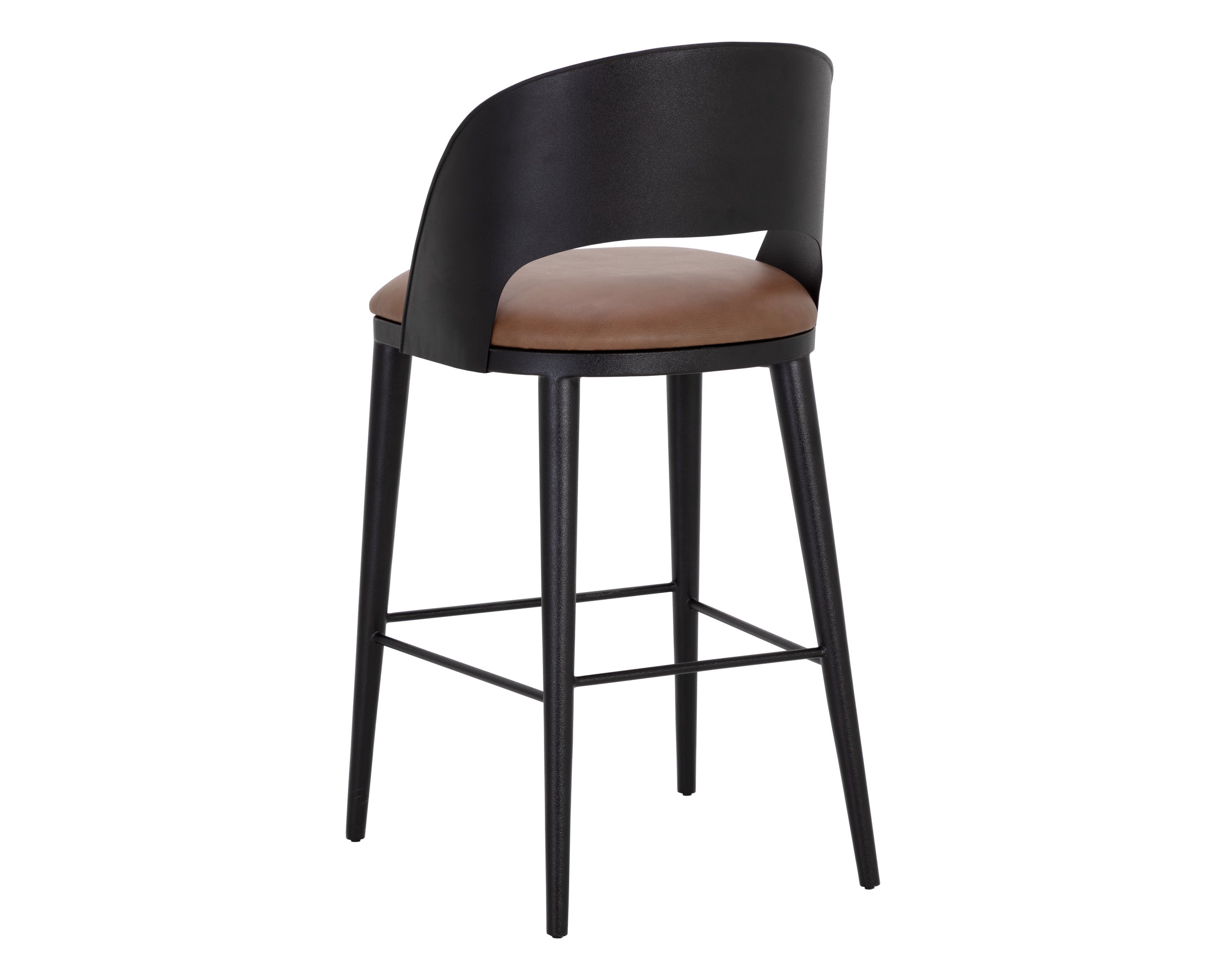 Dezirae Barstool - Black  Cognac Leather