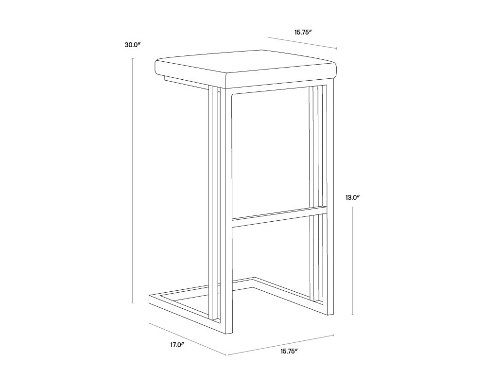 Boone Barstool - Black  Bravo Cognac