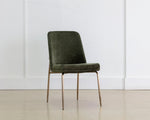 Zeke Dining Chair - Antique Brass  Bergen Olive