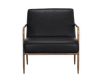 Lathan Lounge Chair - Charcoal Black Leather