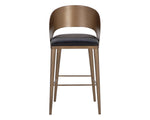 Dezirae Barstool - Antique Brass  Charcoal Black Leather