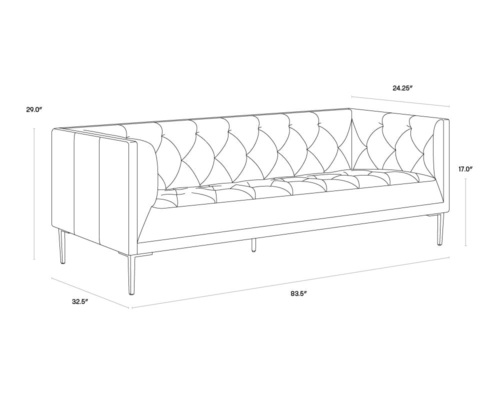 Westin Sofa - Vintage Steel Grey Leather