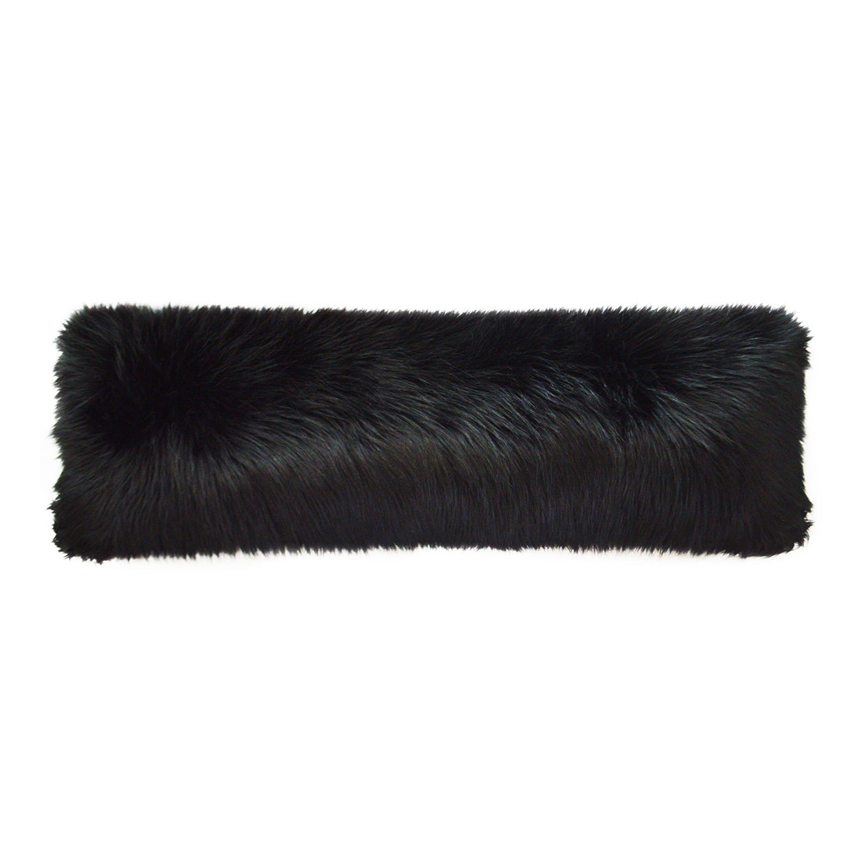 Fur Bolster Decorative Throw Pillow - Black Fox | DV Kap