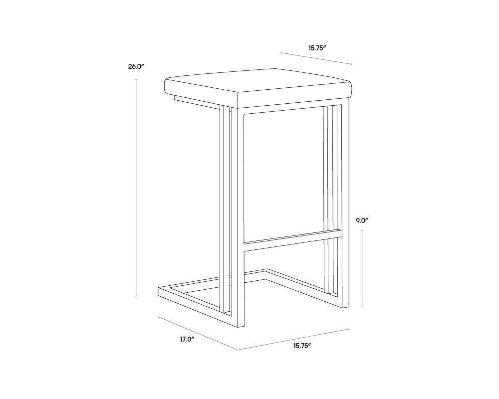 Boone Counter Stool - Grey  Onyx