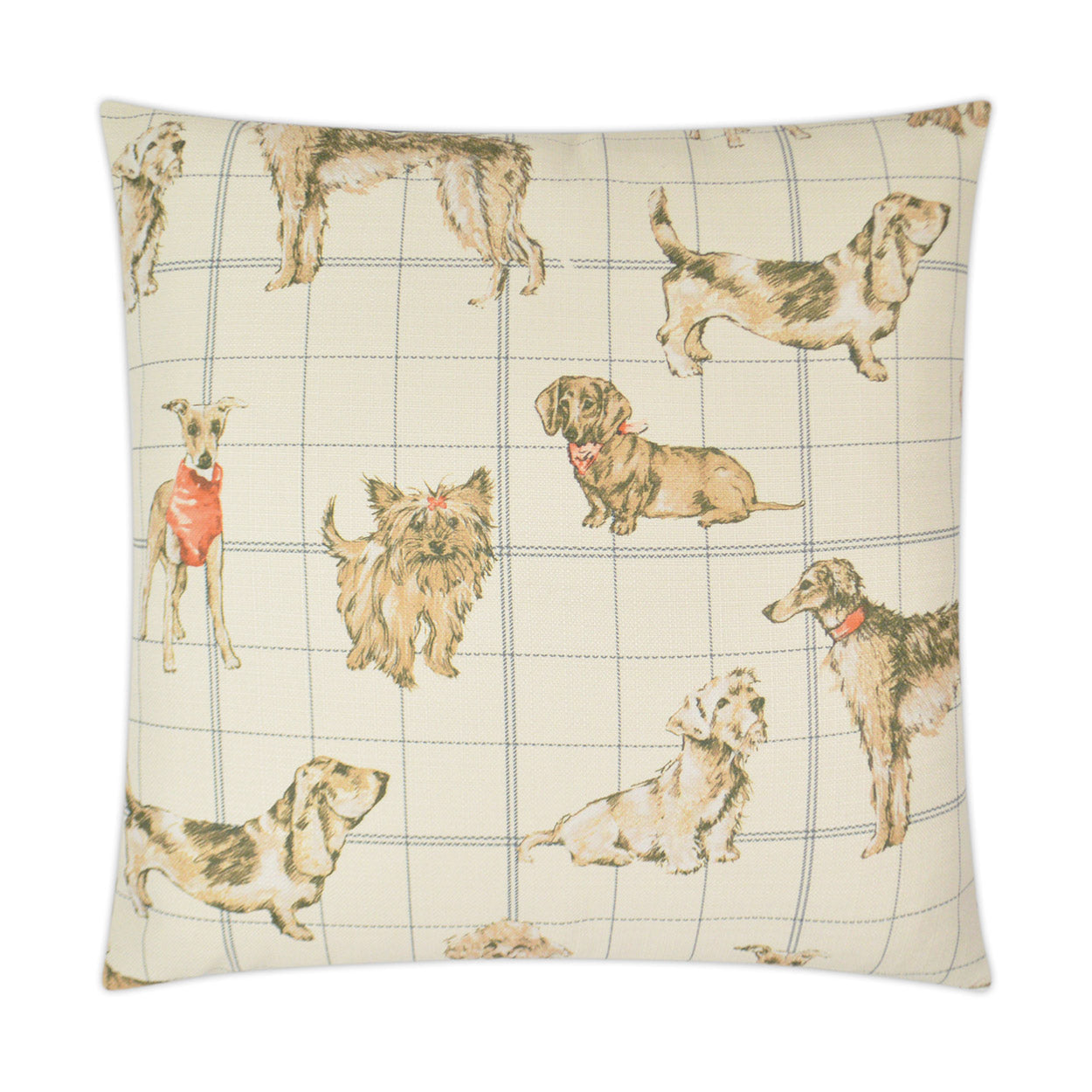 Dog Daze Decorative Throw Pillow - Stone | DV Kap