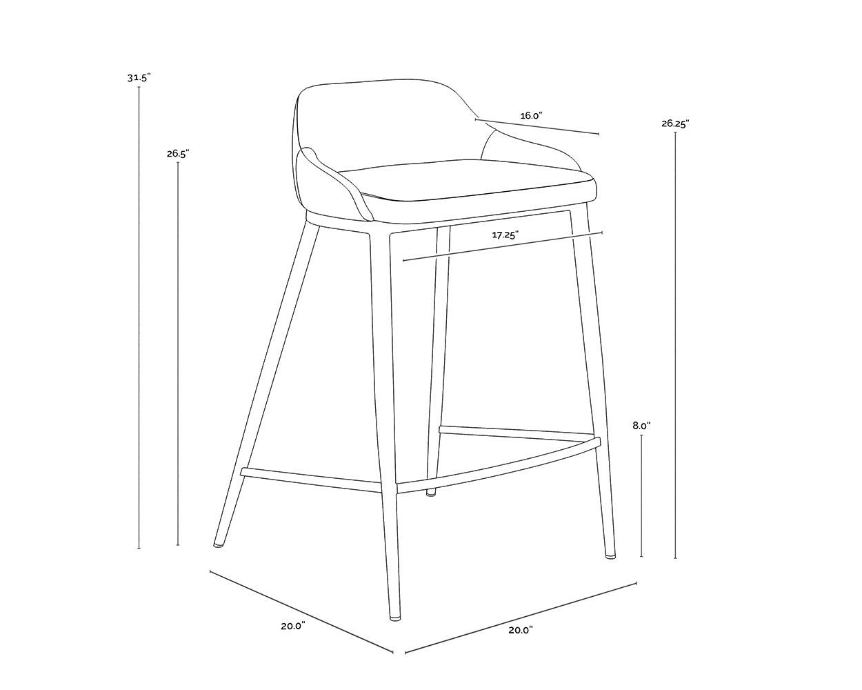 Astra Counter Stool - Black  Nightfall Black