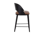 Dezirae Counter Stool - Black  Cognac Leather