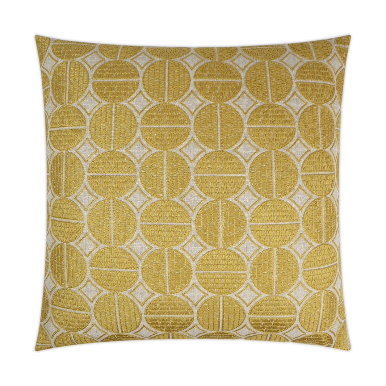 Medallions Decorative Throw Pillow - Mustard | DV Kap