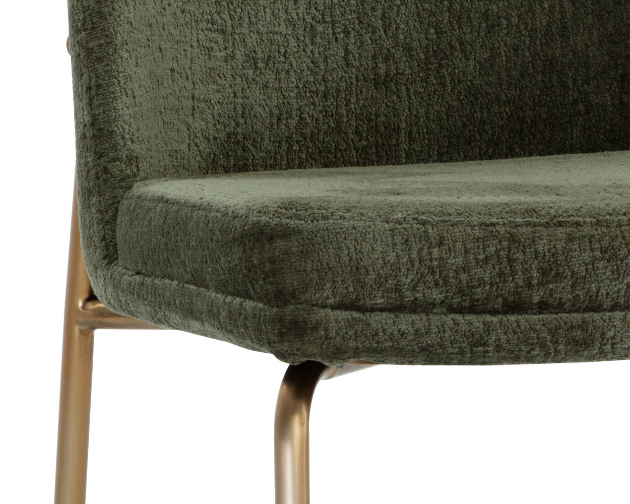 Zeke Dining Chair - Antique Brass  Bergen Olive