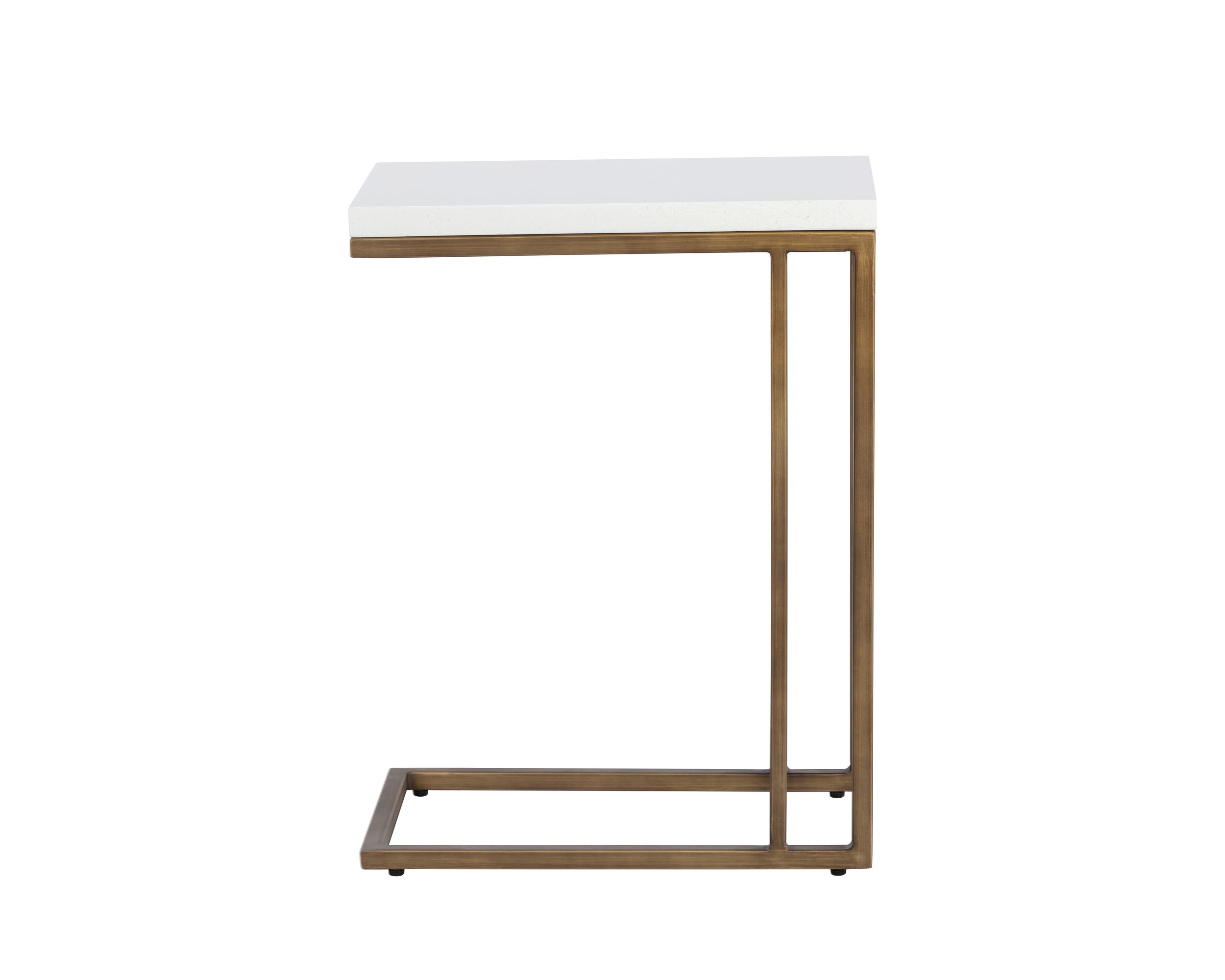 Sawyer End Table - Antique Brass  White