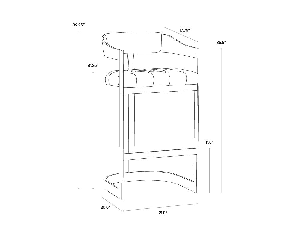 Beaumont Barstool - Antique Brass  Cantina Black