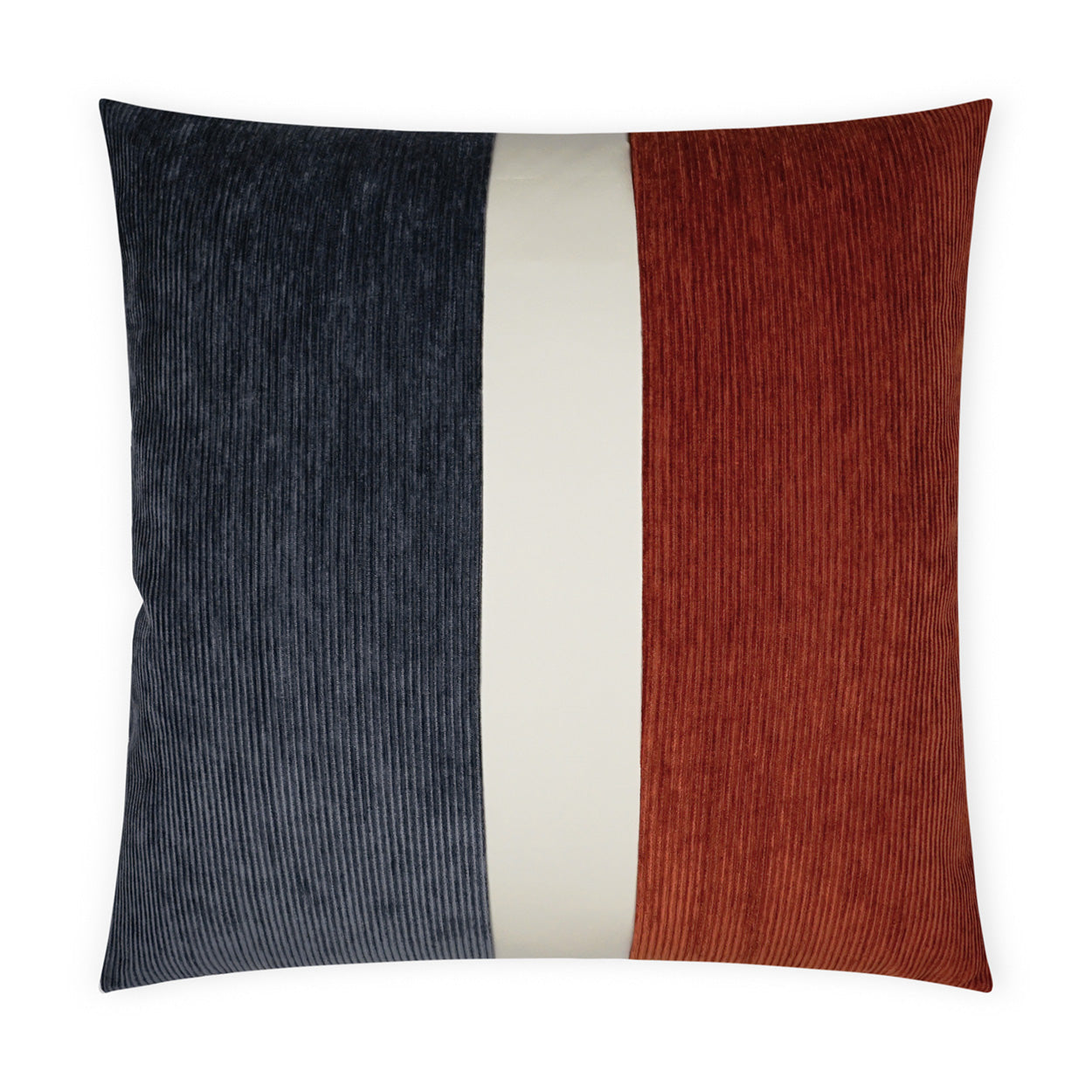 Ridges Band Decorative Throw Pillow - Cadet/Paprika | DV Kap