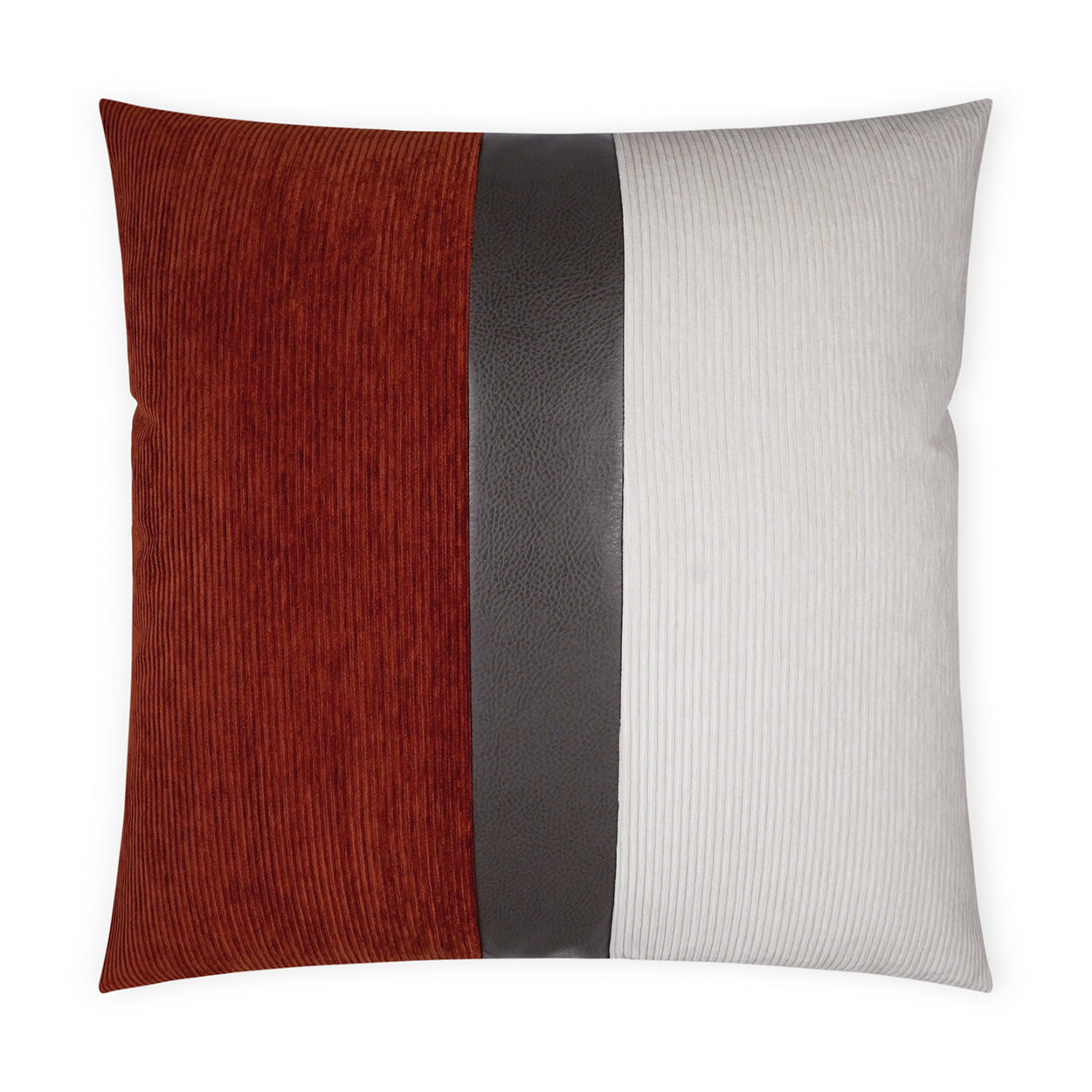 Ridges Band Decorative Throw Pillow - Paprika/Ivory | DV Kap