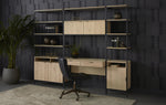 Ambrose Modular Wall Desk - Rustic Oak  Black