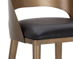 Dezirae Barstool - Antique Brass  Charcoal Black Leather