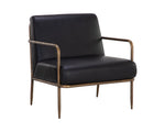 Lathan Lounge Chair - Charcoal Black Leather