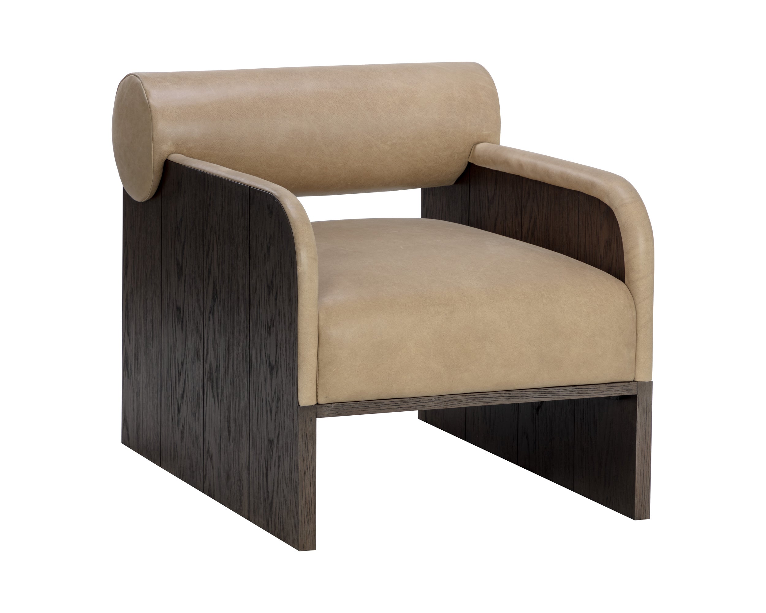 Coburn Lounge Chair - Dark Brown  Sahara Sand Leather