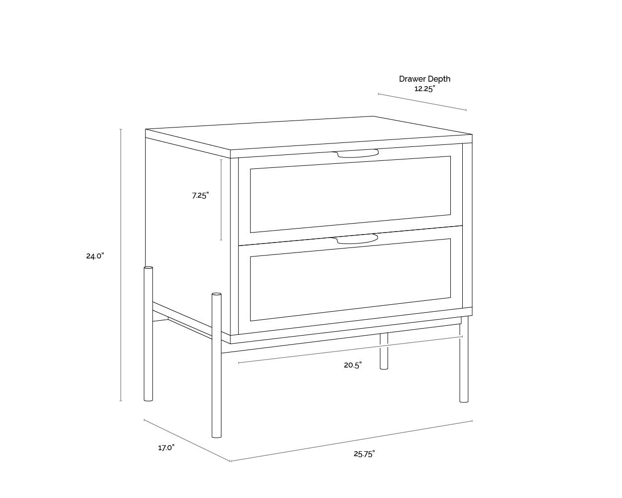 Avida Nightstand - Champagne Gold  Cream/Natural