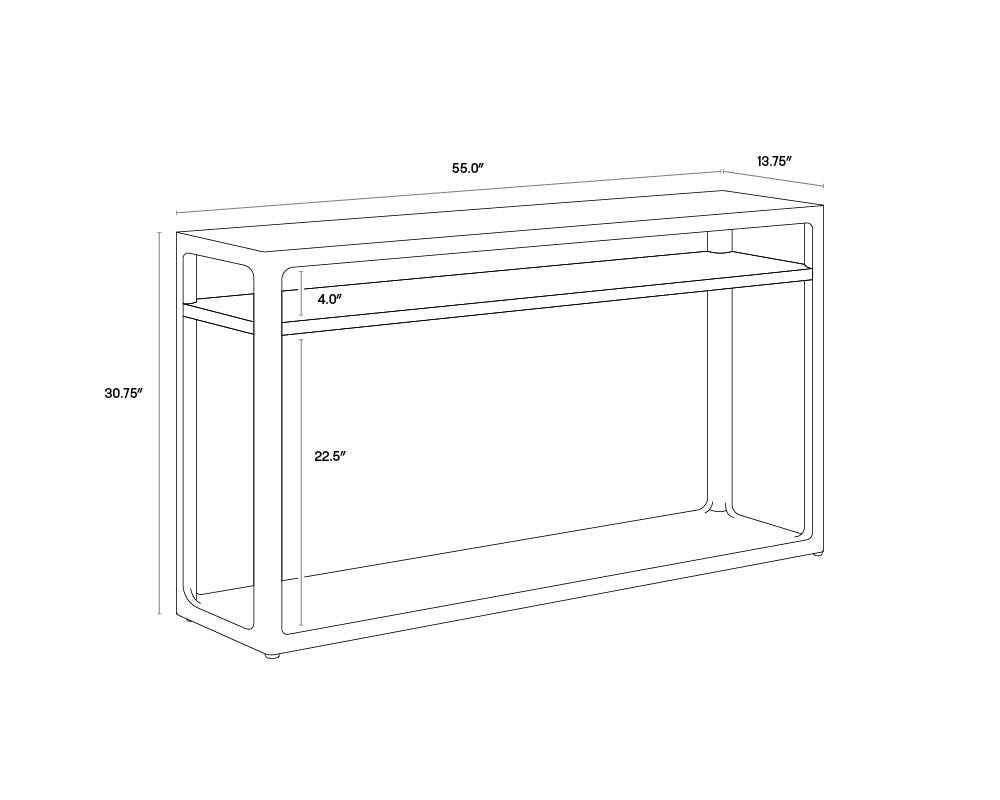 Doncaster Console Table - Smoke Grey