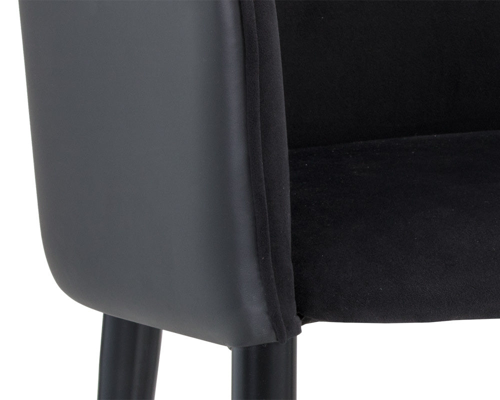 Asher Dining Armchair - Abbington Black / Napa Black