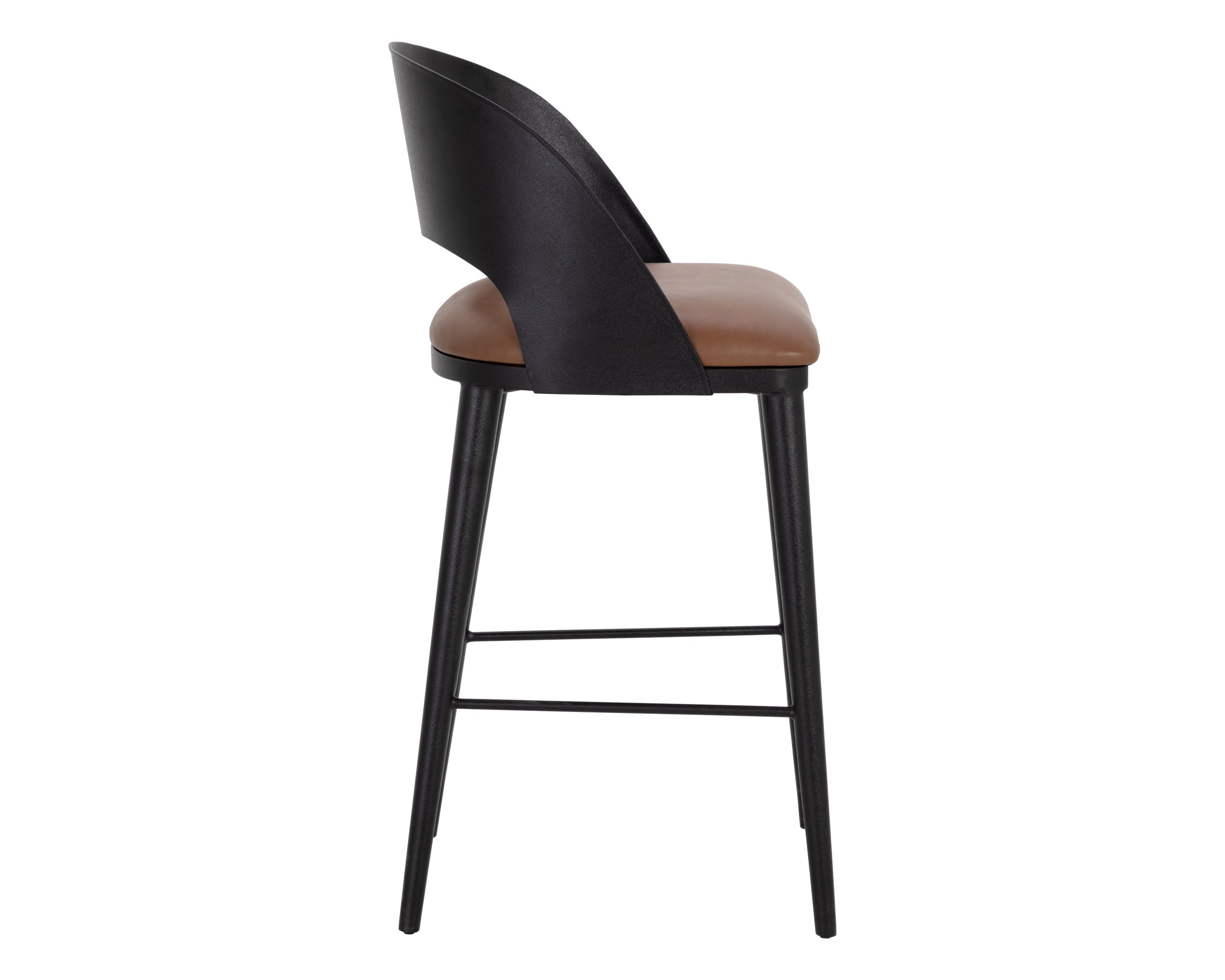 Dezirae Barstool - Black  Cognac Leather