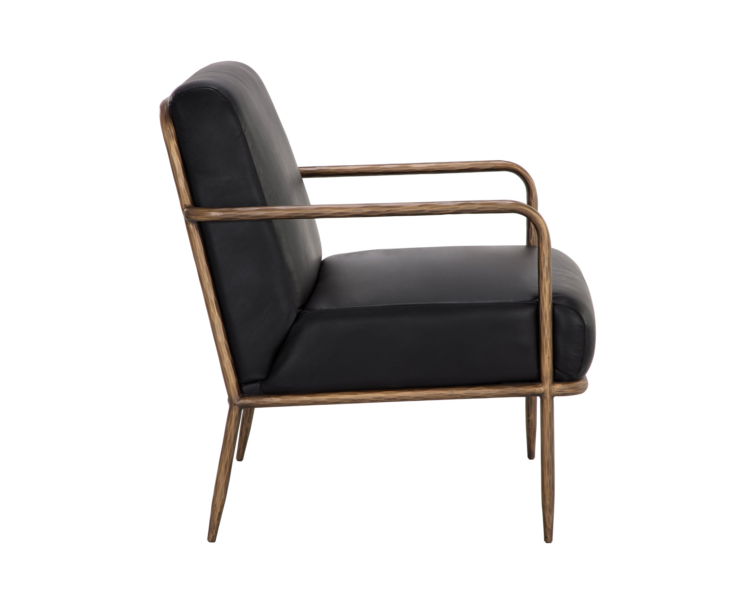 Lathan Lounge Chair - Charcoal Black Leather