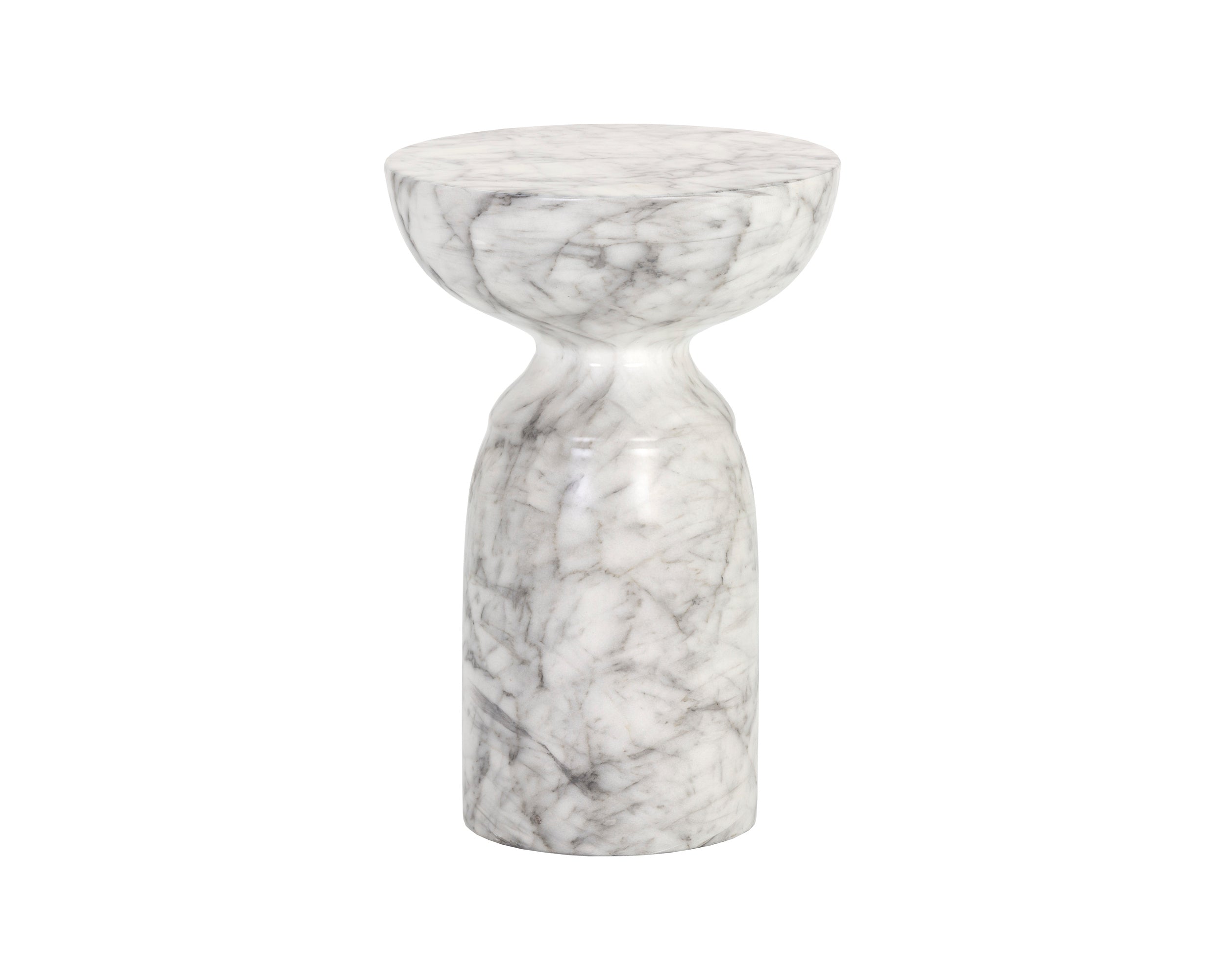 Goya End Table - Marble Look  White