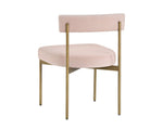 Seneca Dining Chair - Antique Brass  Velvet Blush