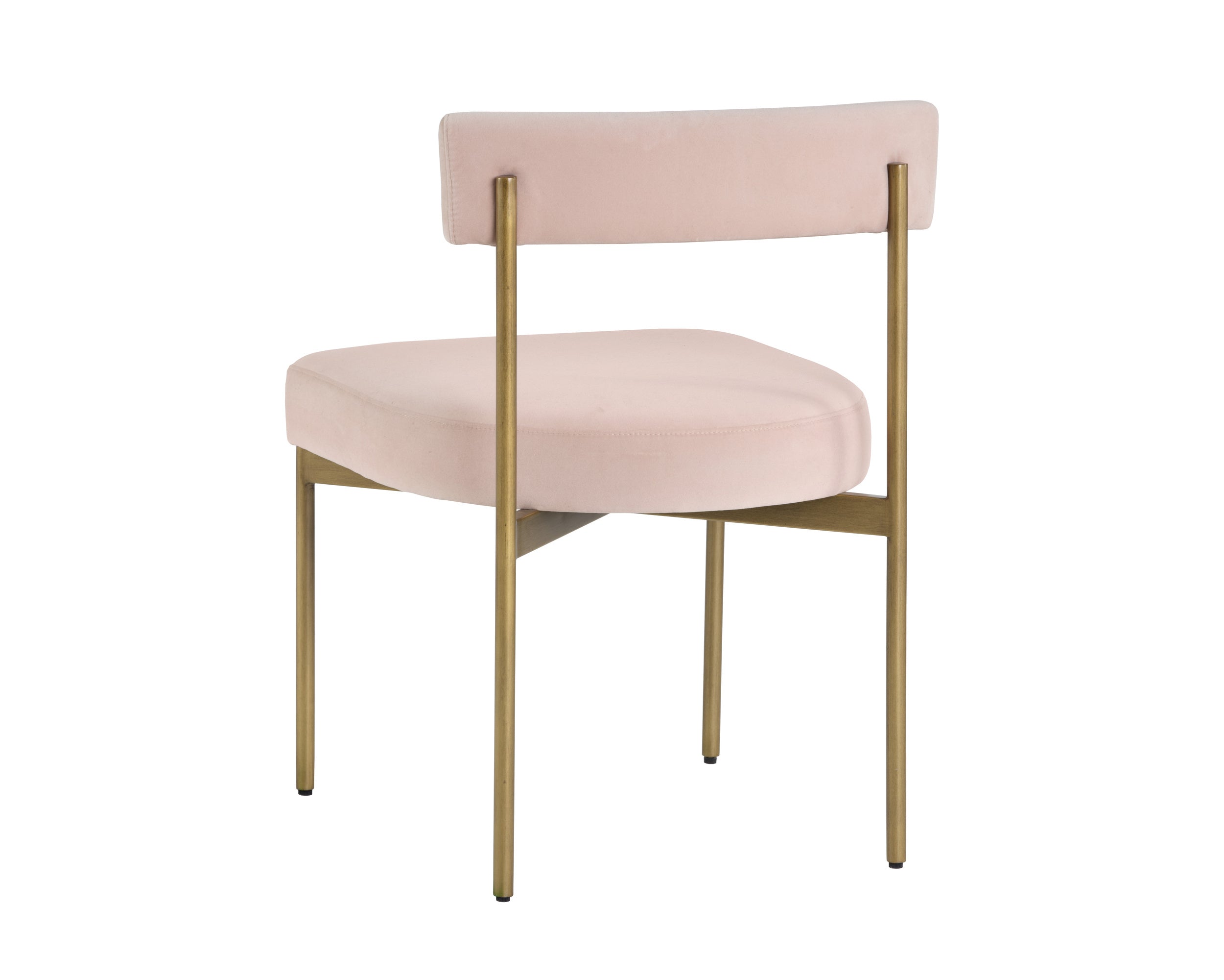 Seneca Dining Chair - Antique Brass  Velvet Blush