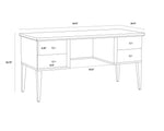 Pattinson Desk - White Ceruse  Oyster Shagreen