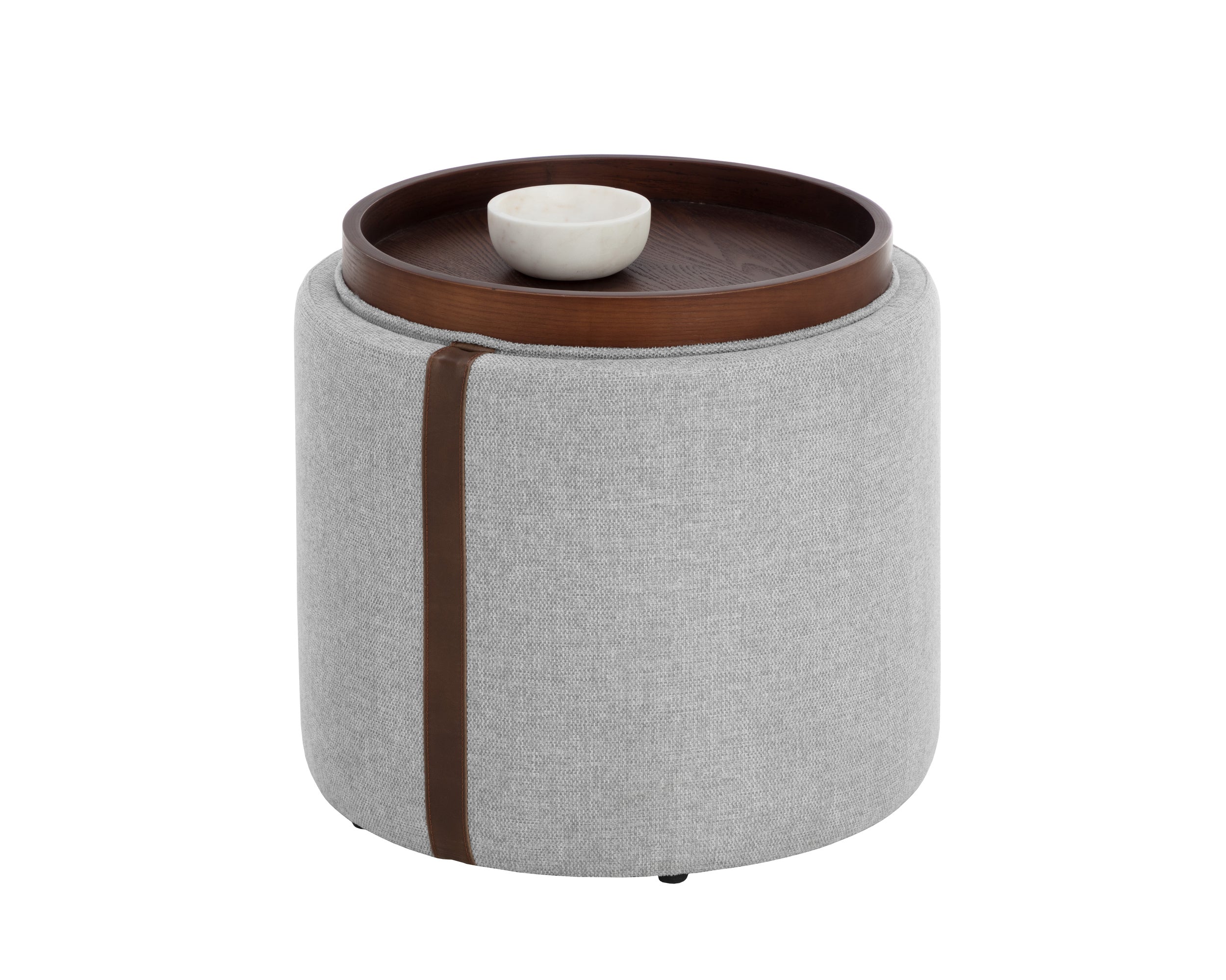 Borelli Storage Ottoman - Belfast Heather Grey / Autumn Chestnut