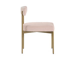 Seneca Dining Chair - Antique Brass  Velvet Blush