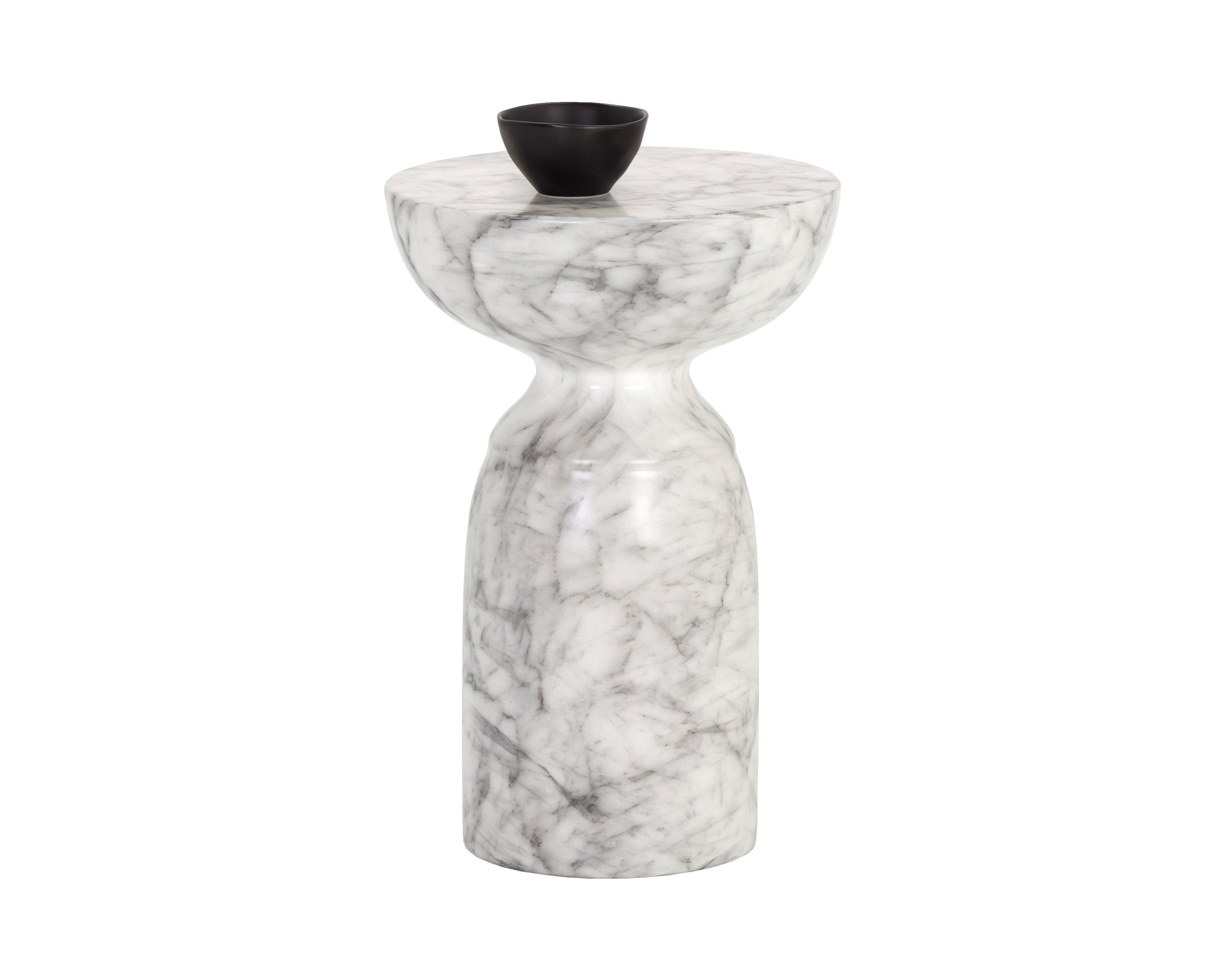 Goya End Table - Marble Look  White