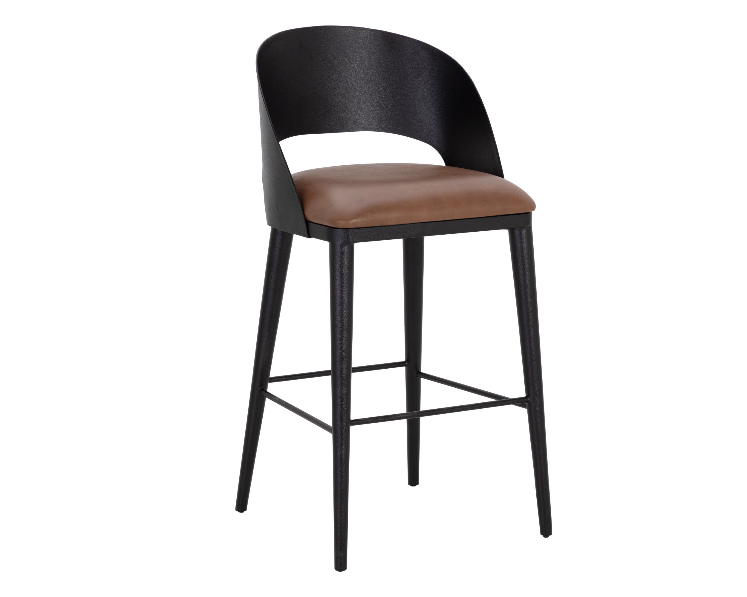 Dezirae Barstool - Black  Cognac Leather