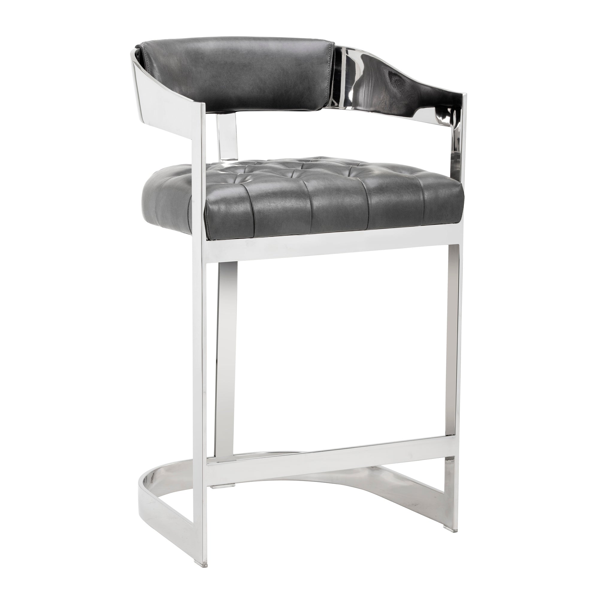 Beaumont Counter Stool - Stainless Steel  Cantina Magnetite