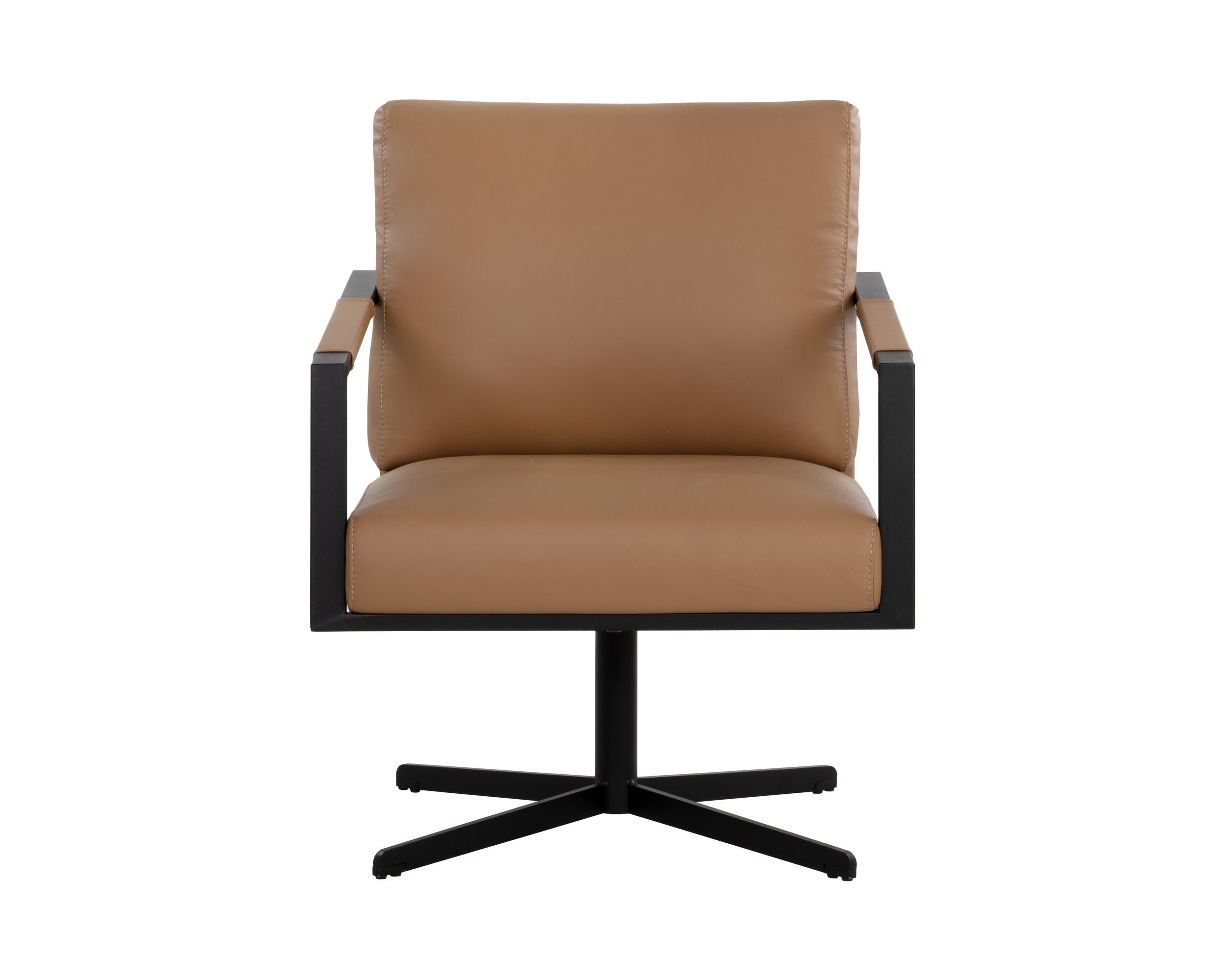 Randy Swivel Lounge Chair - Linea Wood Leather