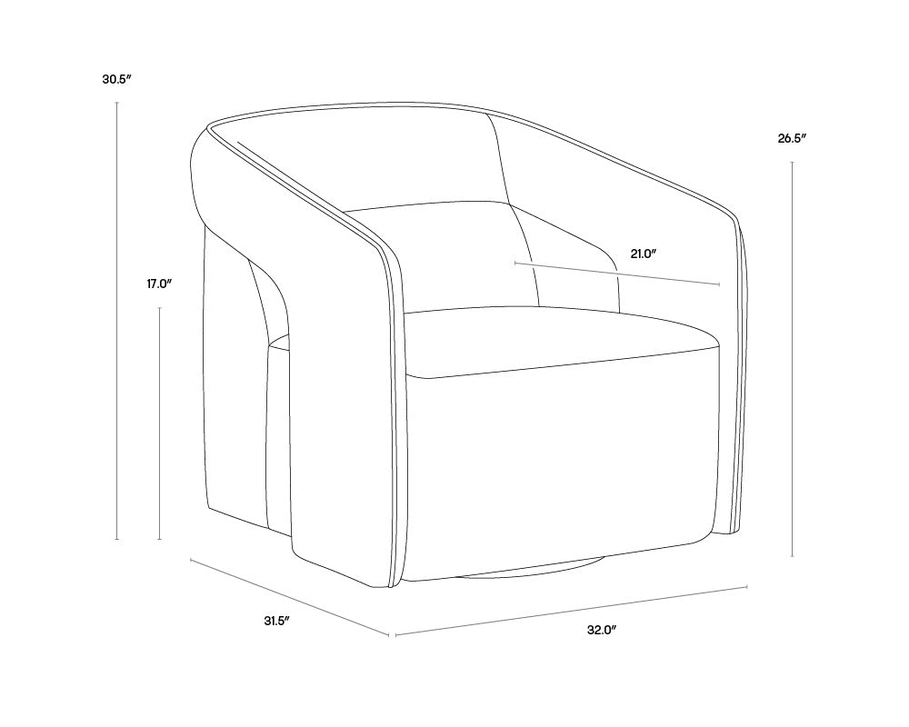 Kendrick Swivel Lounge Chair - Belfast Heather Grey