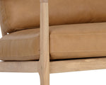 Gilmore Lounge Chair - Light Oak  Sahara Camel Leather