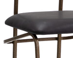 Gibbons Counter Stool - Antique Brass  Charcoal Black Leather