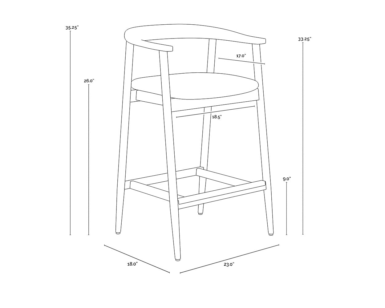 Jeremy Counter Stool - Weathered Oak  Dove Cream