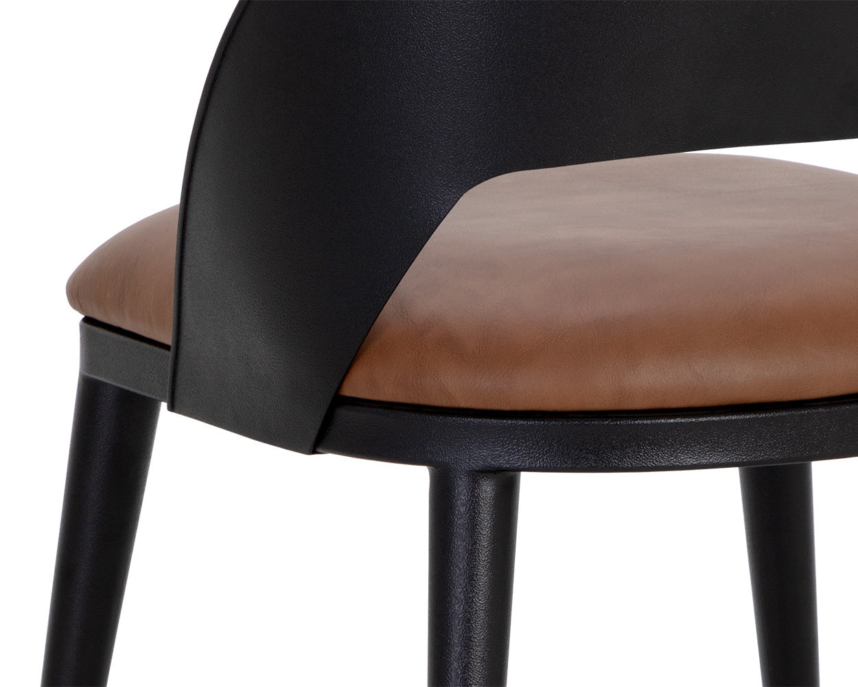 Dezirae Dining Chair - Black  Cognac Leather