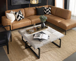 Brandi Sofa Chaise - Raf  Camel Leather