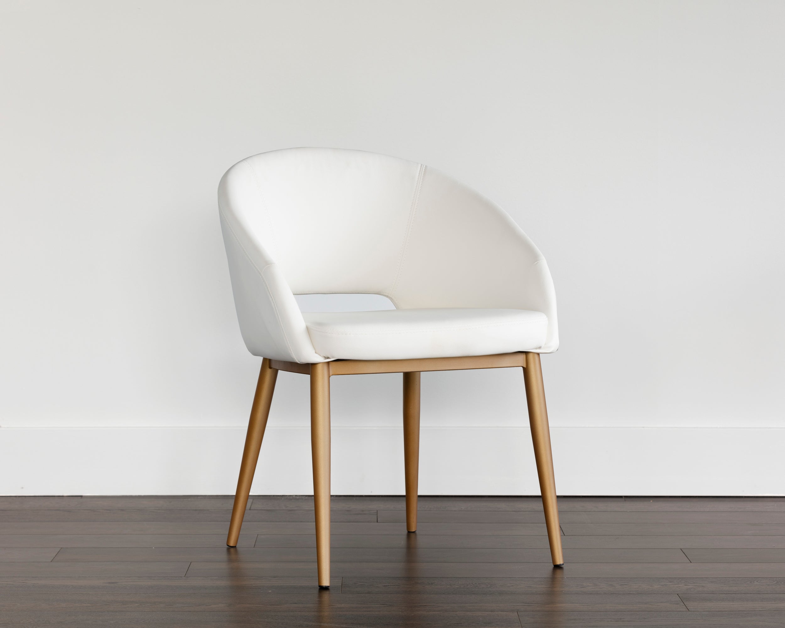 Thatcher Dining Armchair - Champagne Gold  Snow