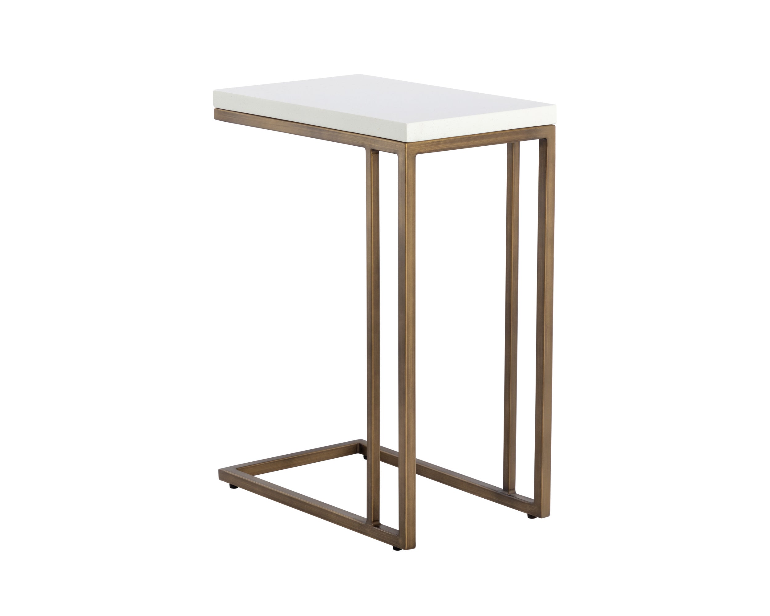 Sawyer End Table - Antique Brass  White