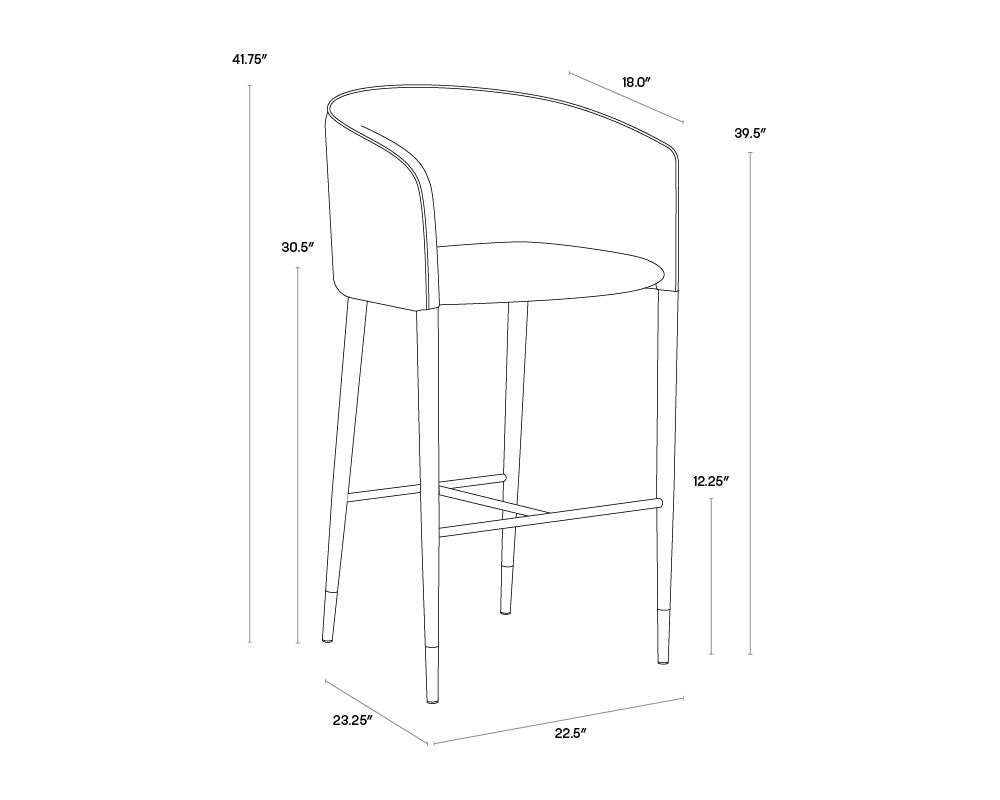 Asher Barstool - Sparrow Grey / Napa Black